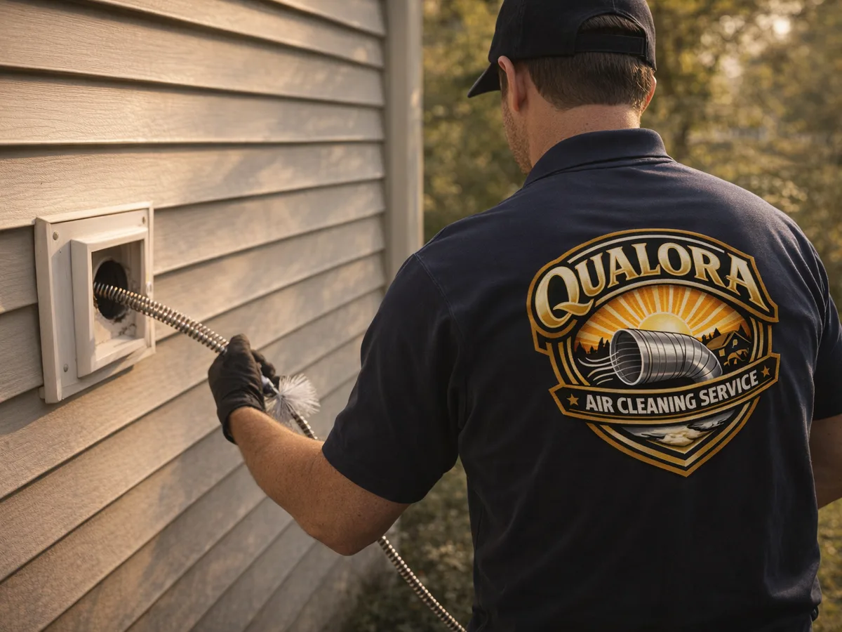 dryer vent cleaning technician on the job in Ardmore, PA